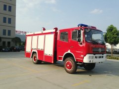 東風天錦四驅消防水罐車， 天錦雙排座四驅越野消防車價格
