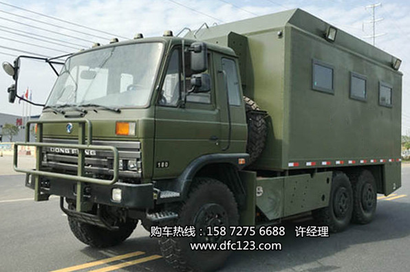 【六驅炊事車】平頭雙排座6X6三噸半柴油越野卡車，東風六驅越野炊事車
