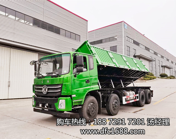 東風前四后八側翻自卸車產品圖片，東風前四后八側翻自卸翻斗運輸車