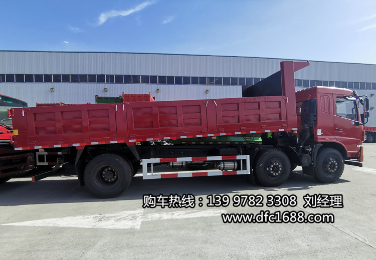 【輕皮自卸車】輕皮三橋自卸平板車東風廠家出售，十堰銷售電話輕皮三軸平板車